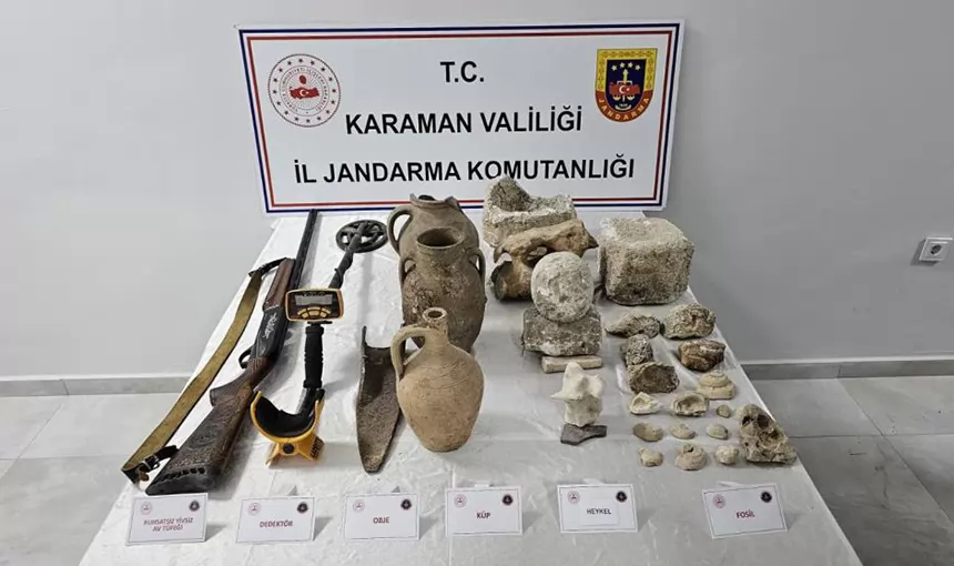 Karaman’da Jandarmadan Tarihi Eser Operasyonu: Çok Sayıda Eser Ele Geçirildi