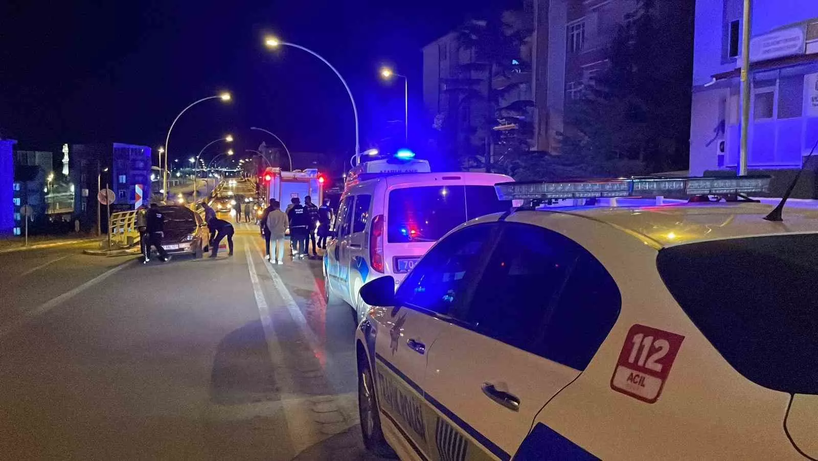 Üst Geçitte Kaza: Hafif Ticari Araç Bariyerlere Çarptı, 1 Yaralı